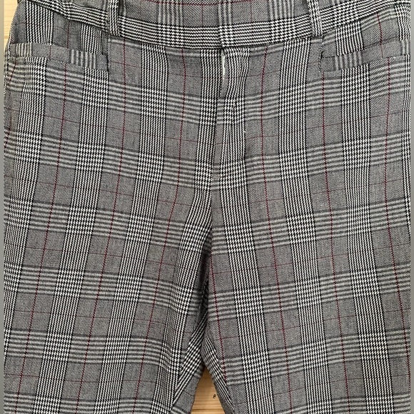 BANANA REPUBLIC Womens Size 2 Plaid Pants Jackson Fit Black Grey Red Trousers - Picture 4 of 12